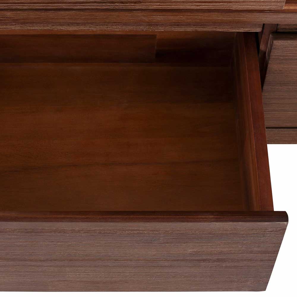 Braunes Akazie Highboard mit 3 Schiebetüren - Ruffes