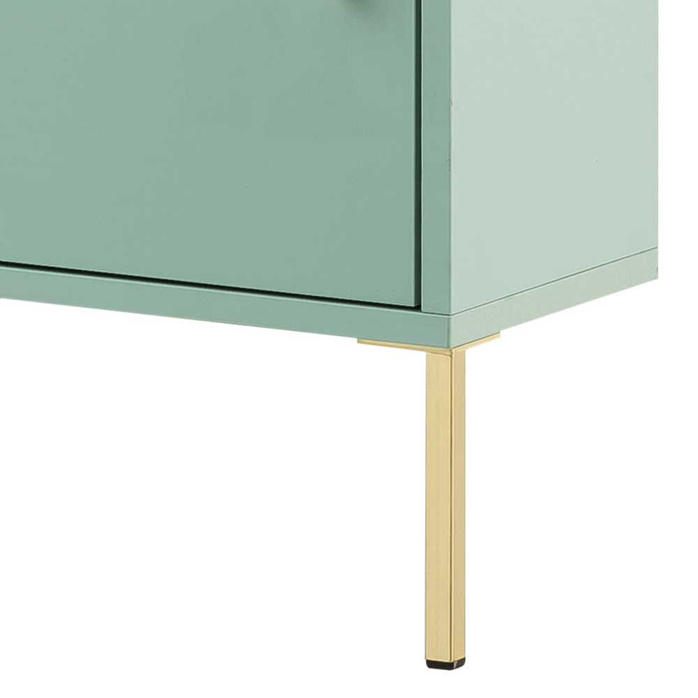 31x131x22 Badschrank in Mintgrün & Gold - Aparcian