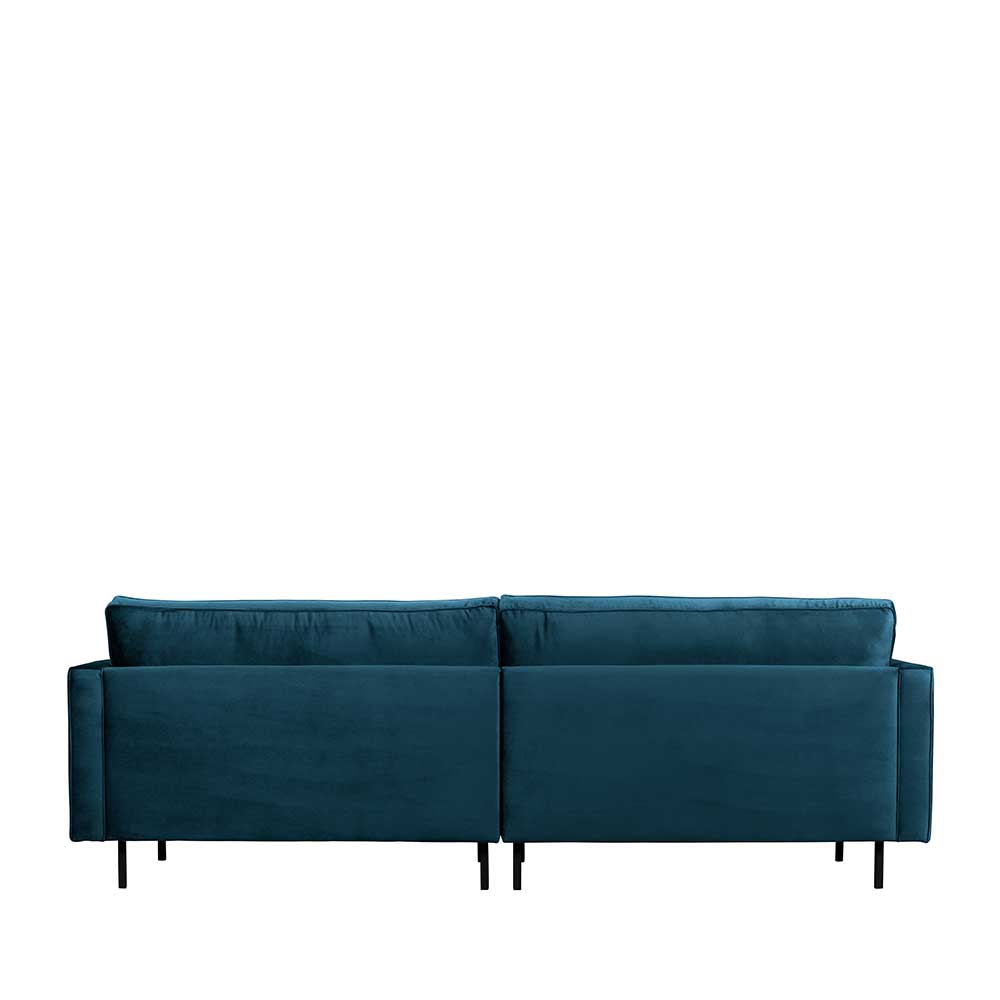 275x83x88 Sofa mit blauem Bezug aus Samt - Cumagon