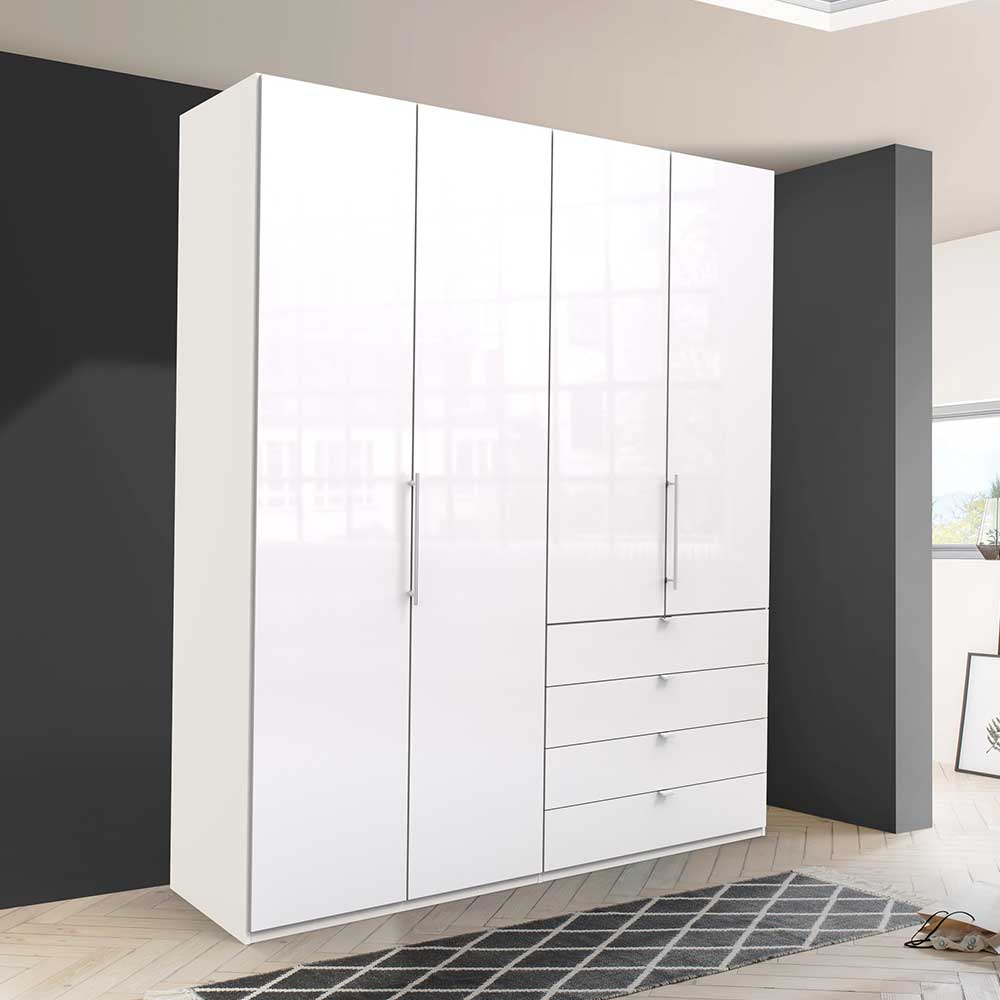 Schlafzimmer Kombi-Kleiderschrank in Weiß - Dolienca