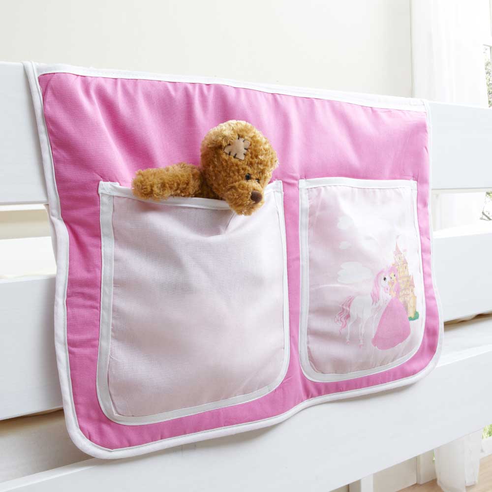 Prinzessin Hochbett Tornado mit Vorhang und Tunnel in Rosa Pink