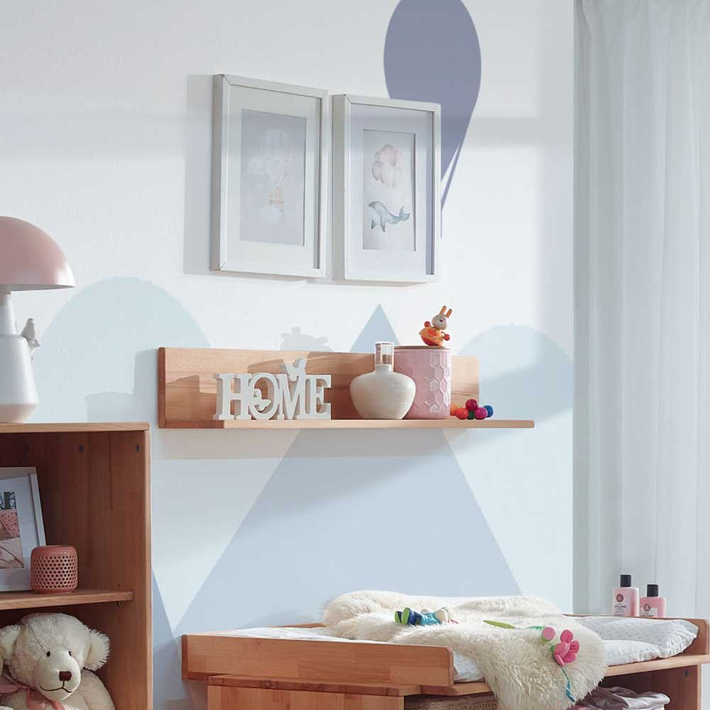 Babyzimmer Wandboard aus Kernbuche Massivholz - Starfish