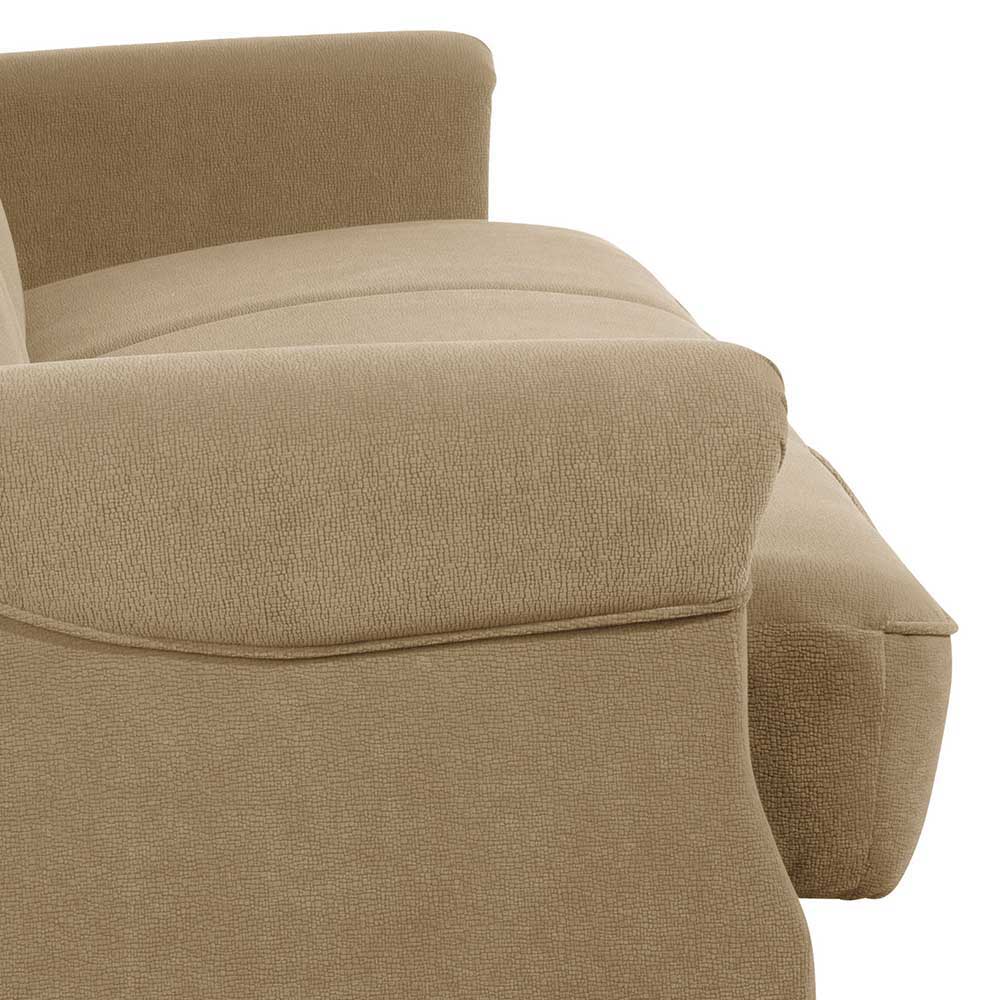 Klappcouch aus Flockstoff in Beige - Mabu