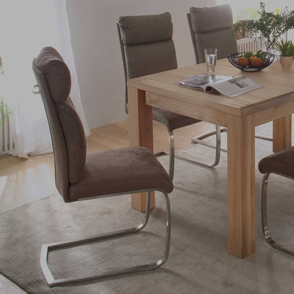 Esszimmer Freischwinger Sapella aus Edelstahl (2er Set)