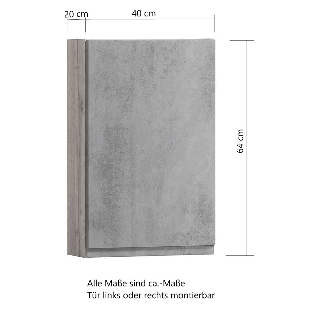 Oberer Badezimmerschrank in Weiß & Wildeiche - Eight