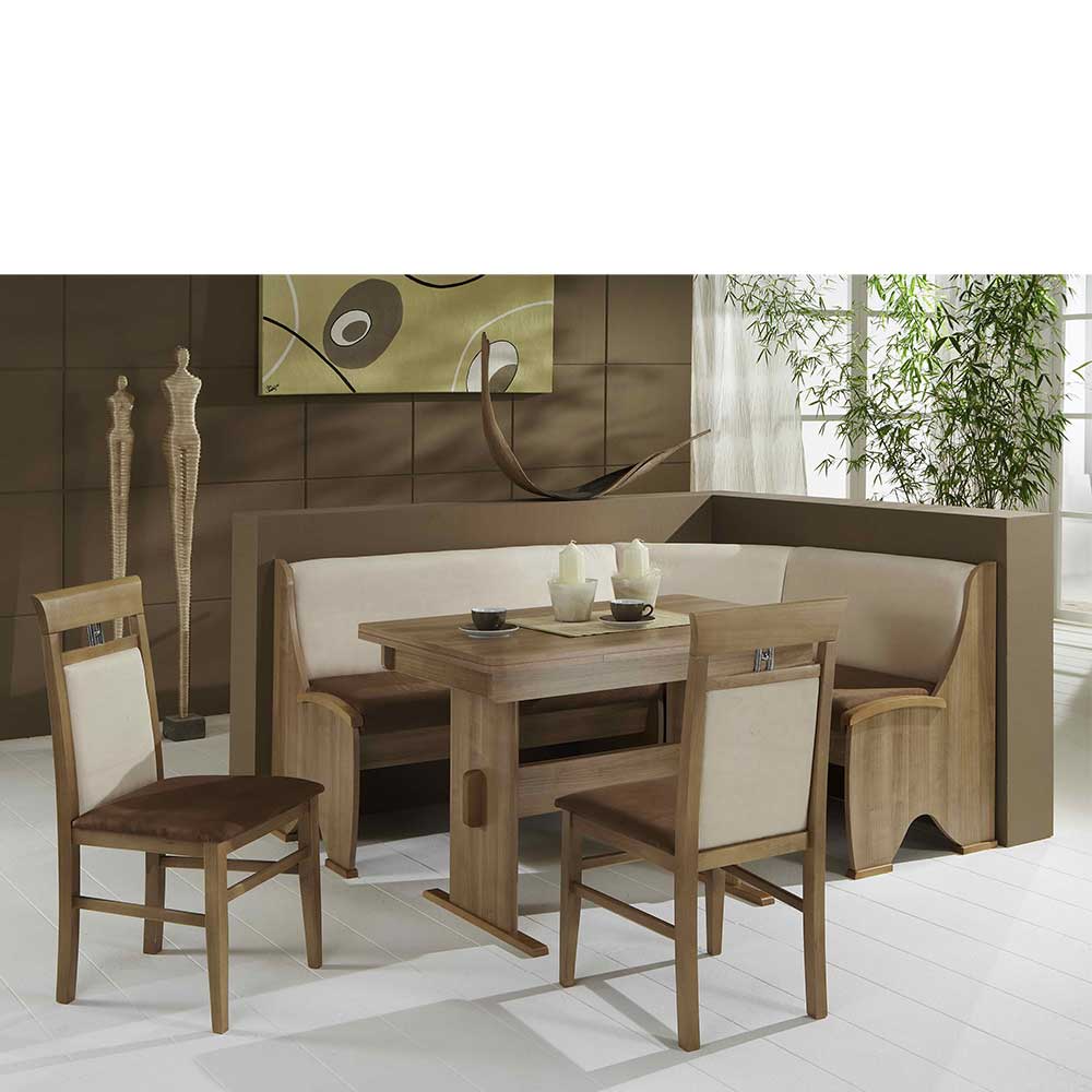 Set Eckbank Gruppe in Braun & Beige - Tyramus (vierteilig)