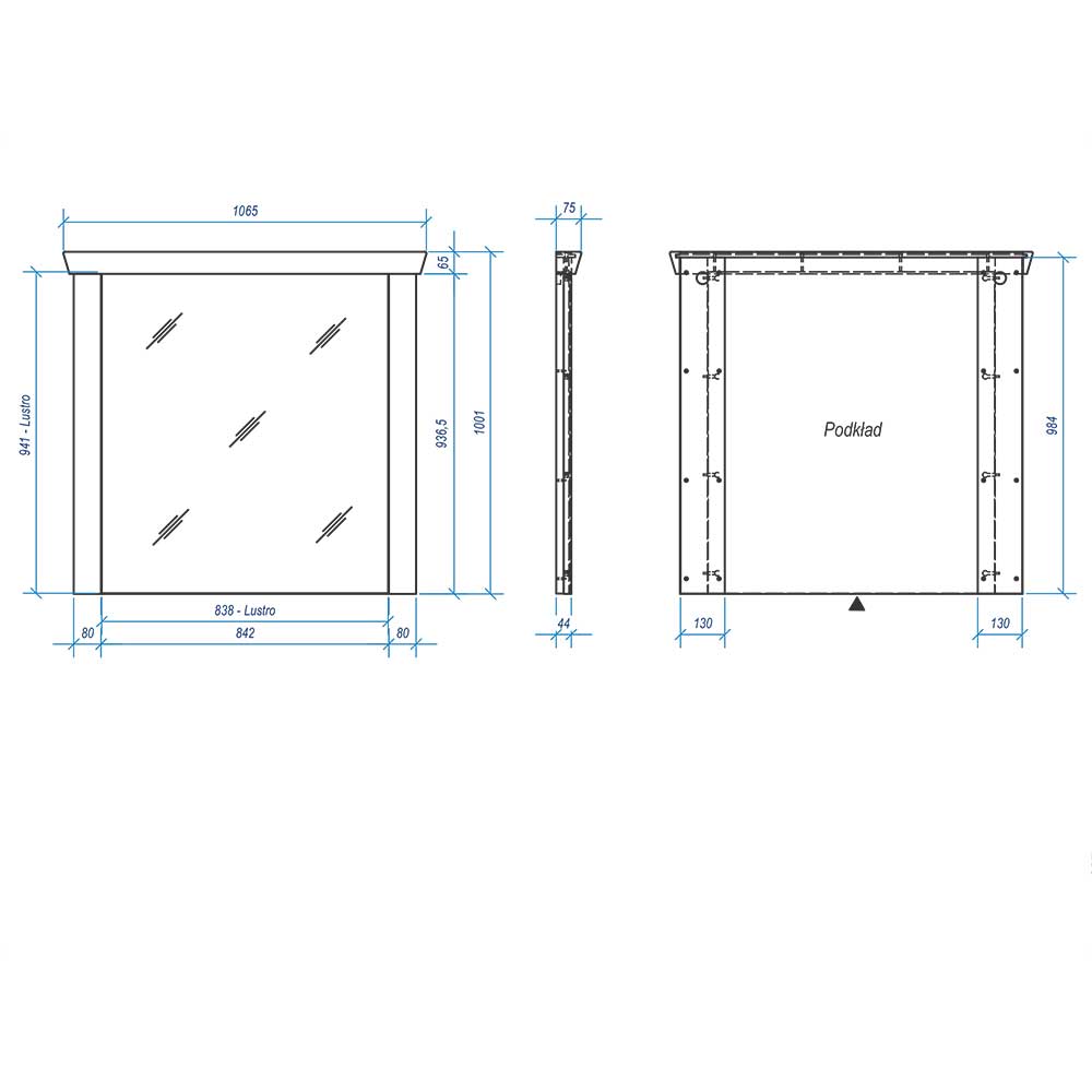 Flur Landhaus Wandspiegel 107x110x8 cm - Nedita