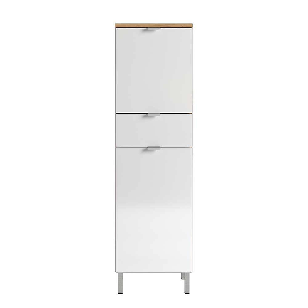 34x120x34 Badschrank 2-türig & Schublade - Narilos