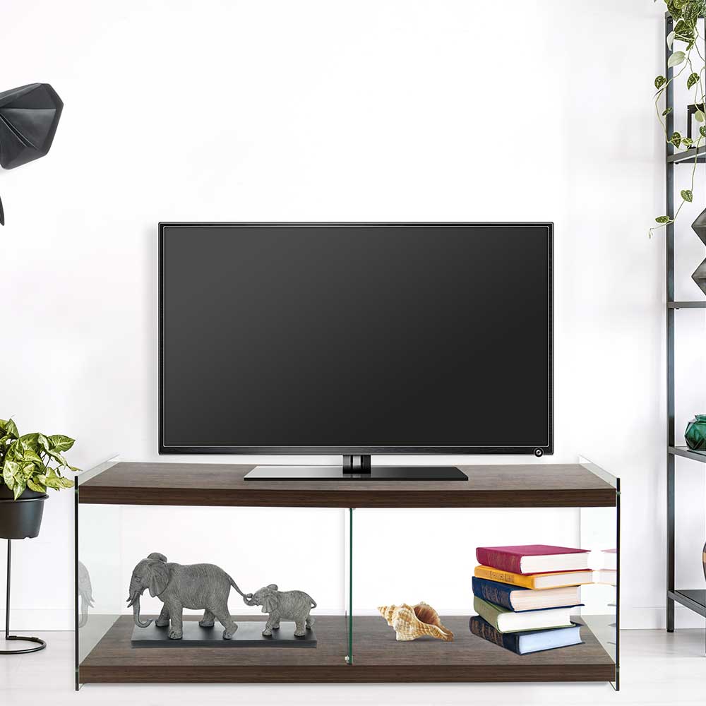 120 cm TV Element in Nussbaum & Transparent - Tomima