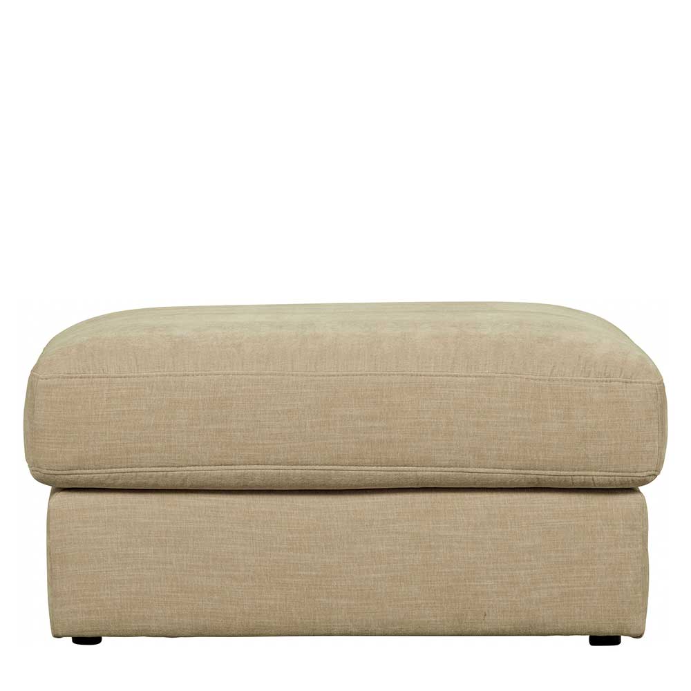 Polsterhocker in Beige Webstoff - 98x44x90 cm - Barocara