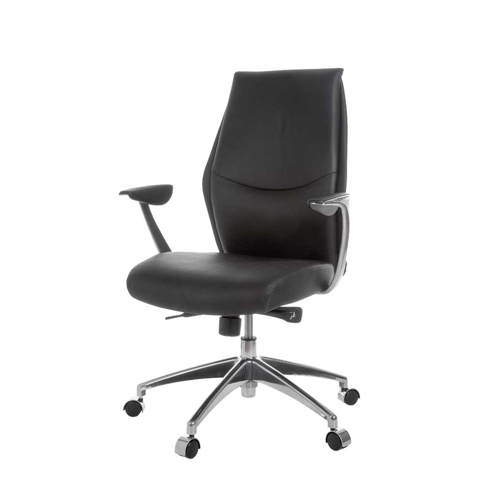 Ergonomischer Bürostuhl aus Leder in Schwarz - Ekorena