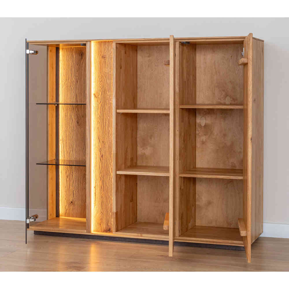 Wohnzimmerschrank mit Glas und LED Licht - Cocondar