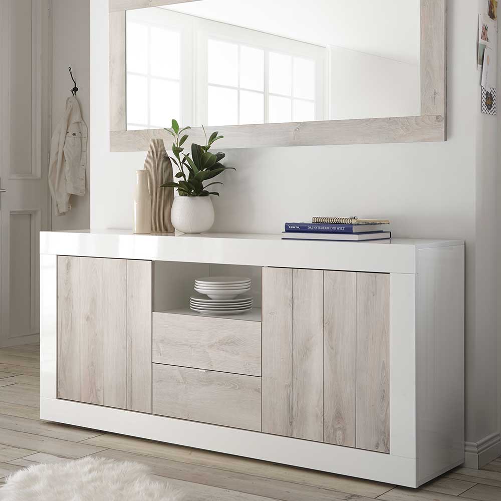 Weißes Sideboard mit 184 cm Breite - Merenda