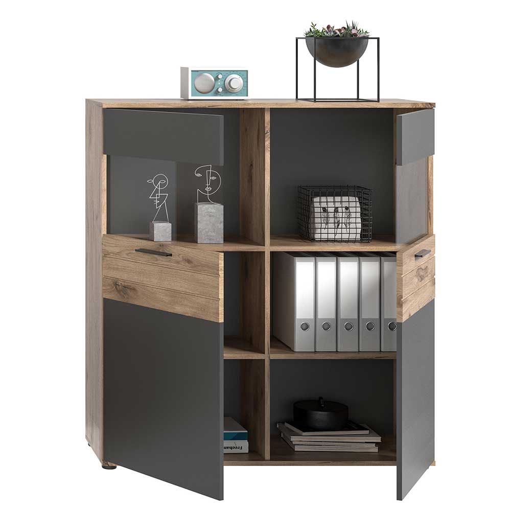 Wohnzimmer Highboard mit Glaseinsätzen - Lucios