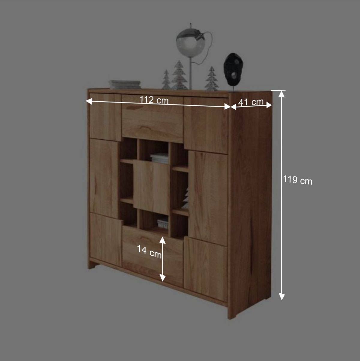 Design Highboard Salomonia mit offenen Fächern