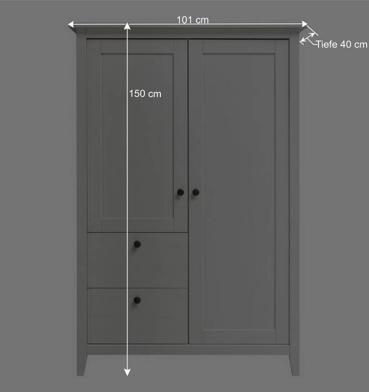 Wäscheschrank in Weiß aus Kiefer - Astinion