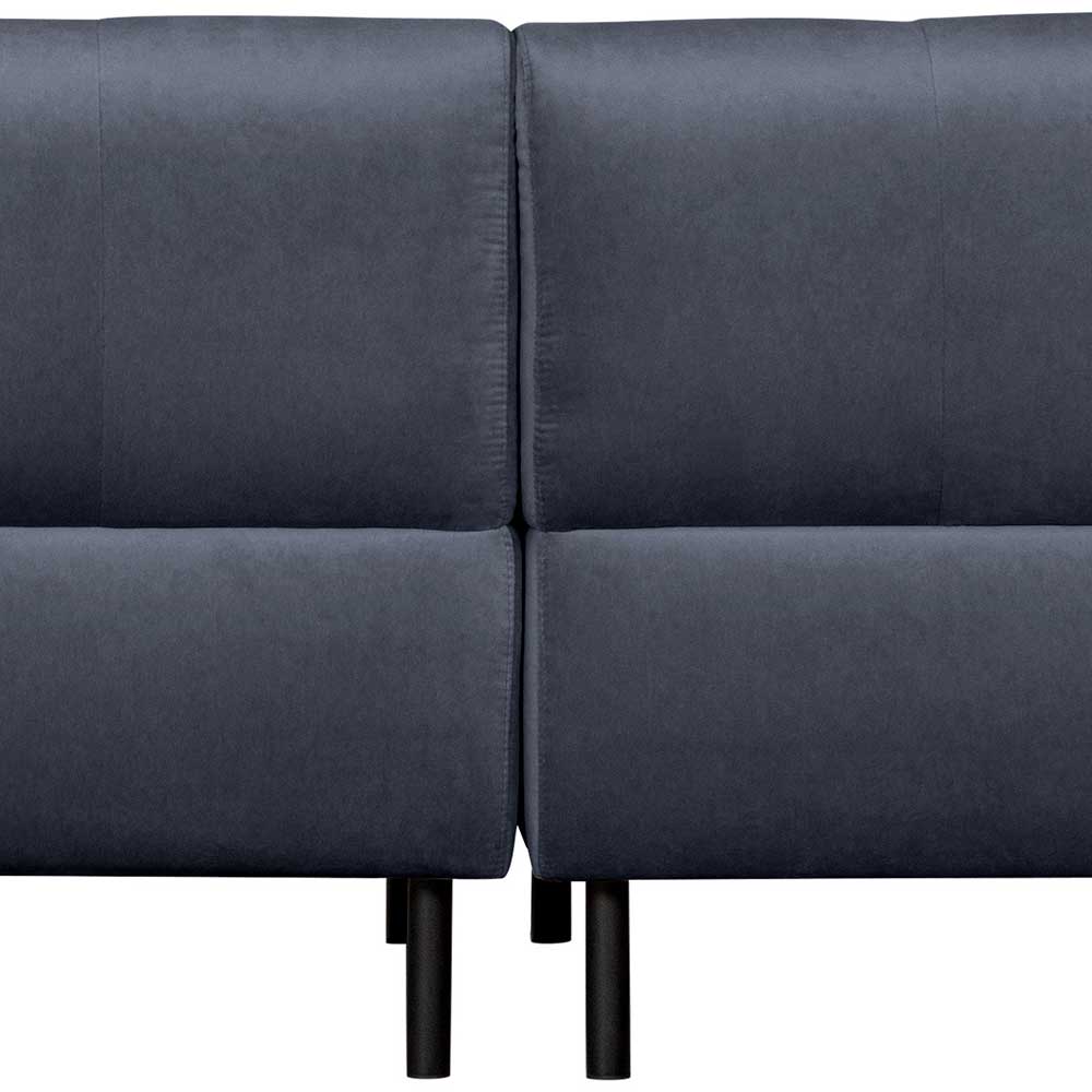 Samt L-Sofa in Dunkelgrau - Roccoss