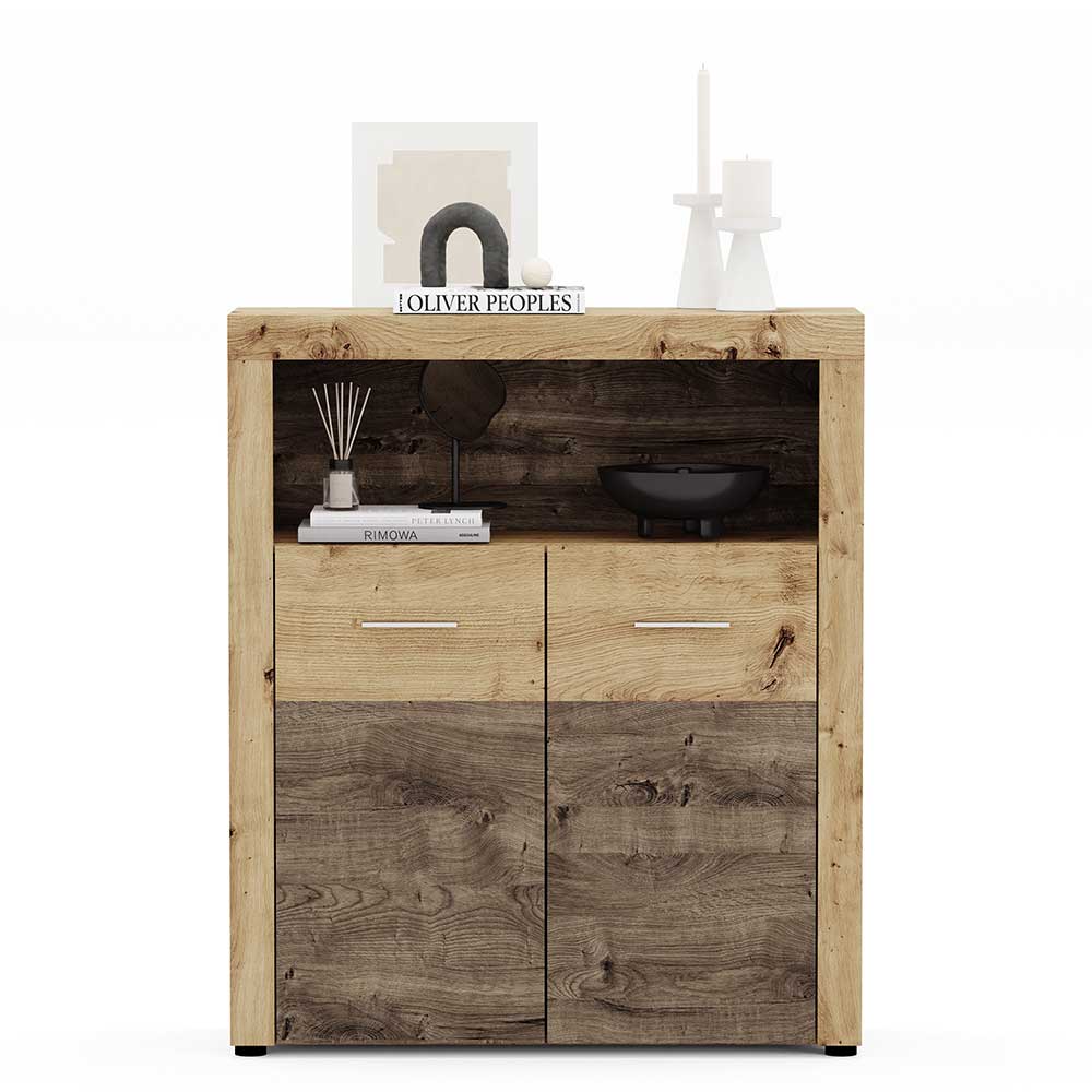 Highboard in Wildeiche und Eiche Dunkel - Phil