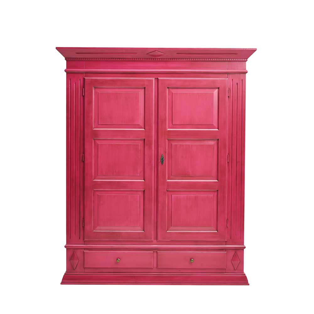 Massivholz Schrank Williams in Pink