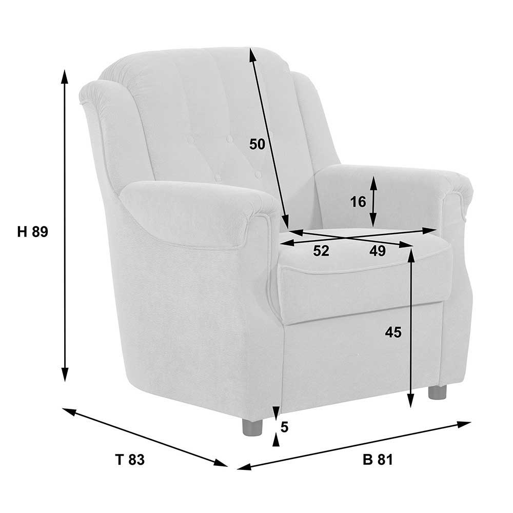 Sessel & Zweisitzer & Dreisitzer Set - Conwy (dreiteilig)