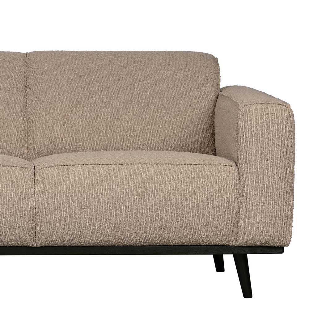 Boucle Couch 3er in Beige & Schwarz - Drike