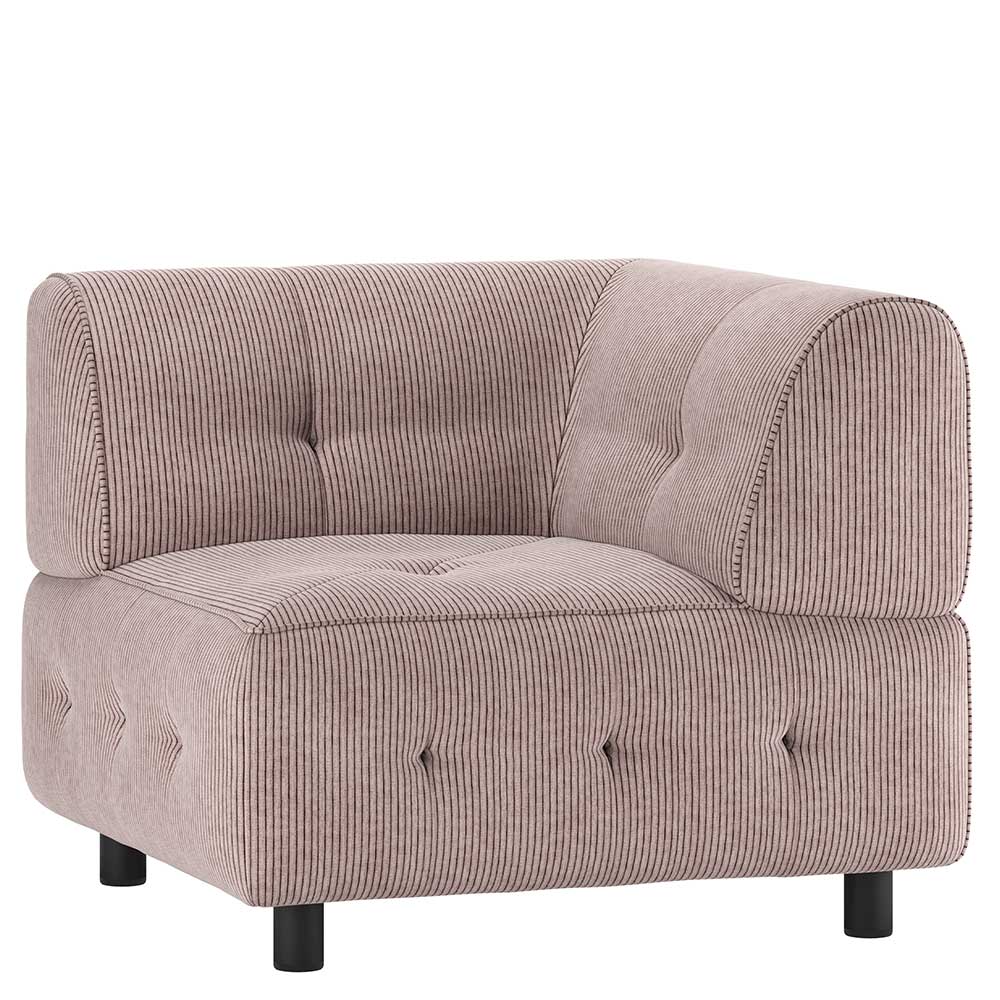 Modulsofa Eckelement aus Cord Mauve - Samorah