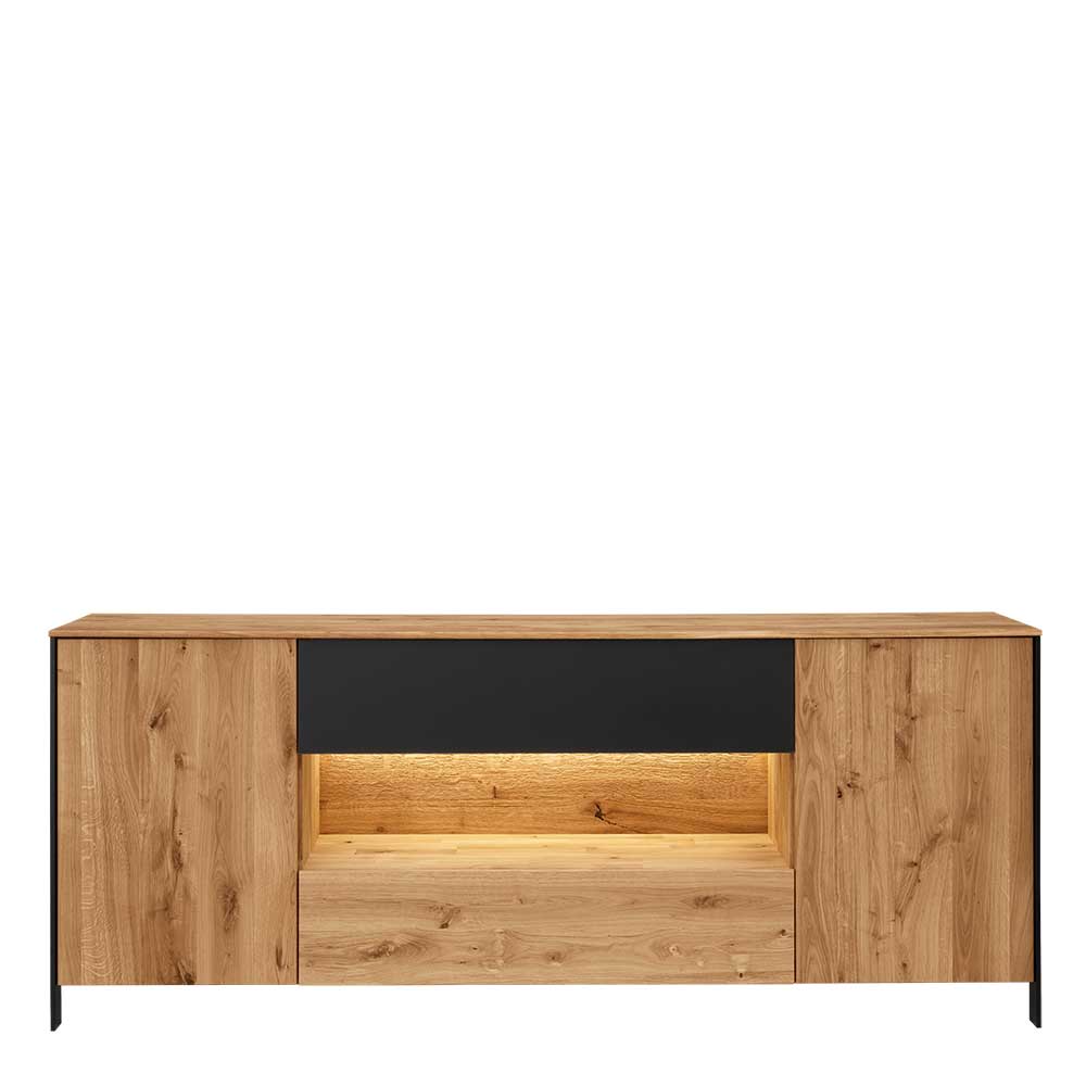 Massivholz Sideboard - modern mit LED Licht - Viligrana