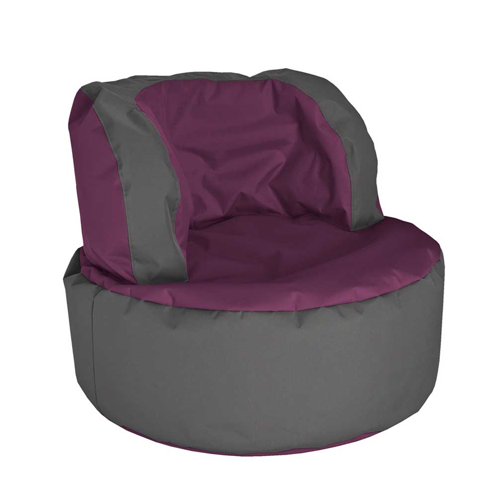 Wohnzimmer Sitzsack Mapilia in Violett Grau