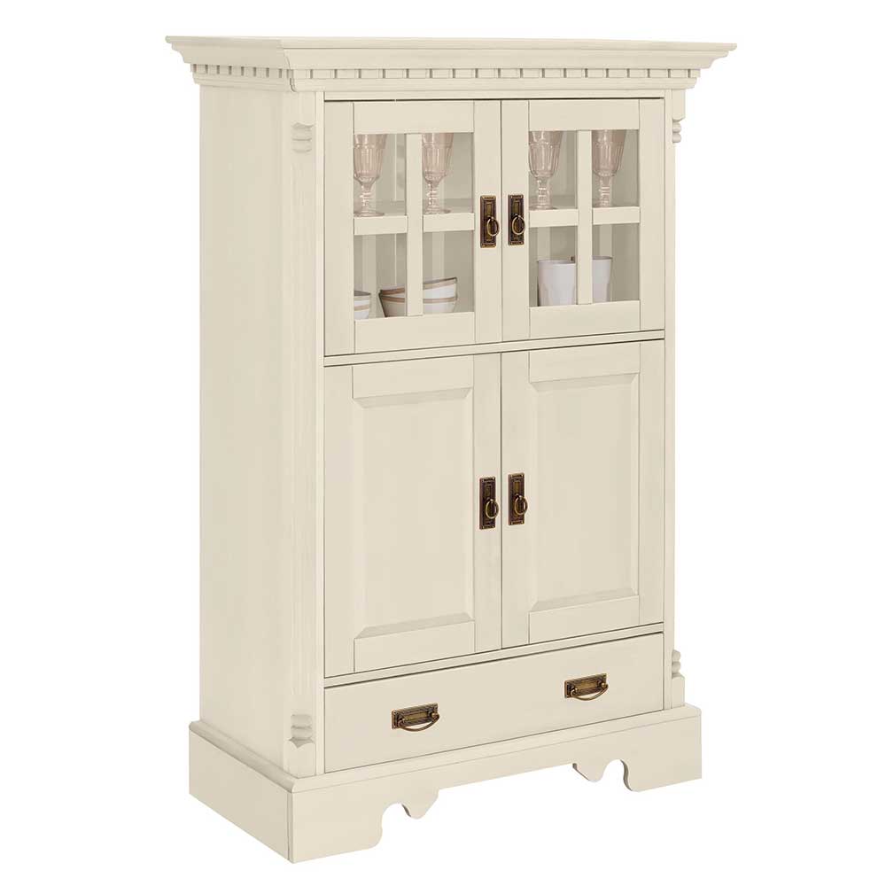 Landhaus Highboard in Creme gewachst - Rospus