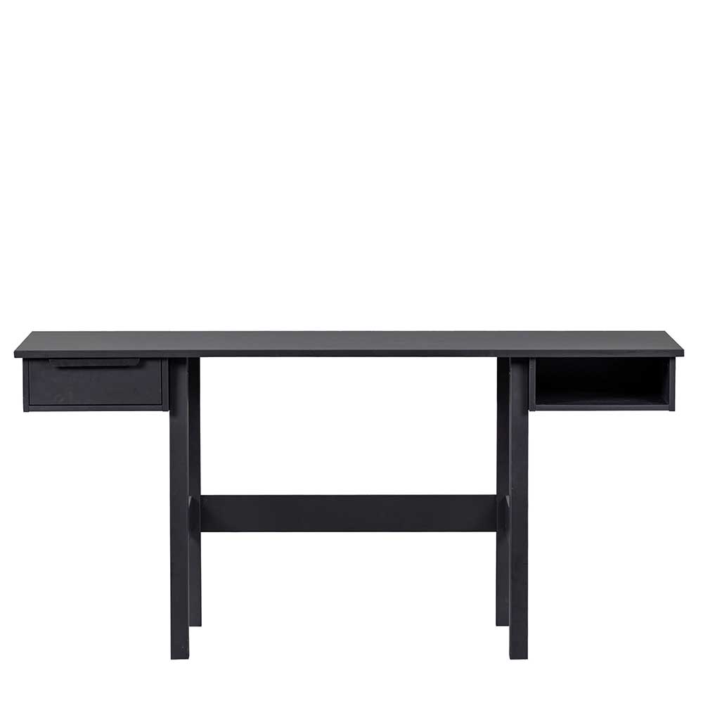 160x75x53 Schreibtisch in Schwarz Kiefer massiv - Arnella