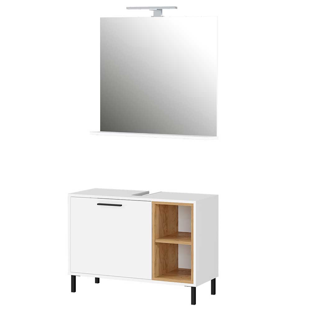 Waschbeckenschrank & Spiegel mit LED - Pira (zweiteilig)