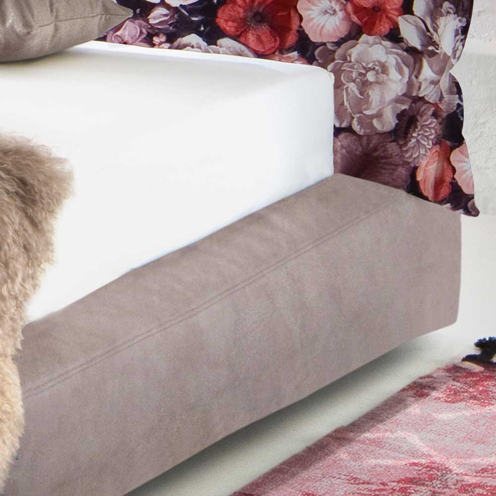 Boxspring-Doppelbett mit Blumen Stoff-Kopfteil - Arendal