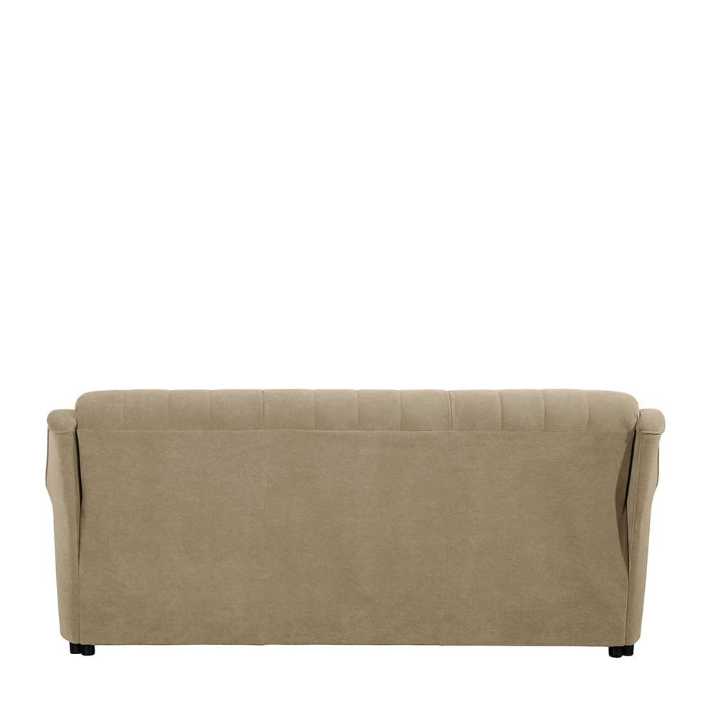 Klappcouch aus Flockstoff in Beige - Mabu