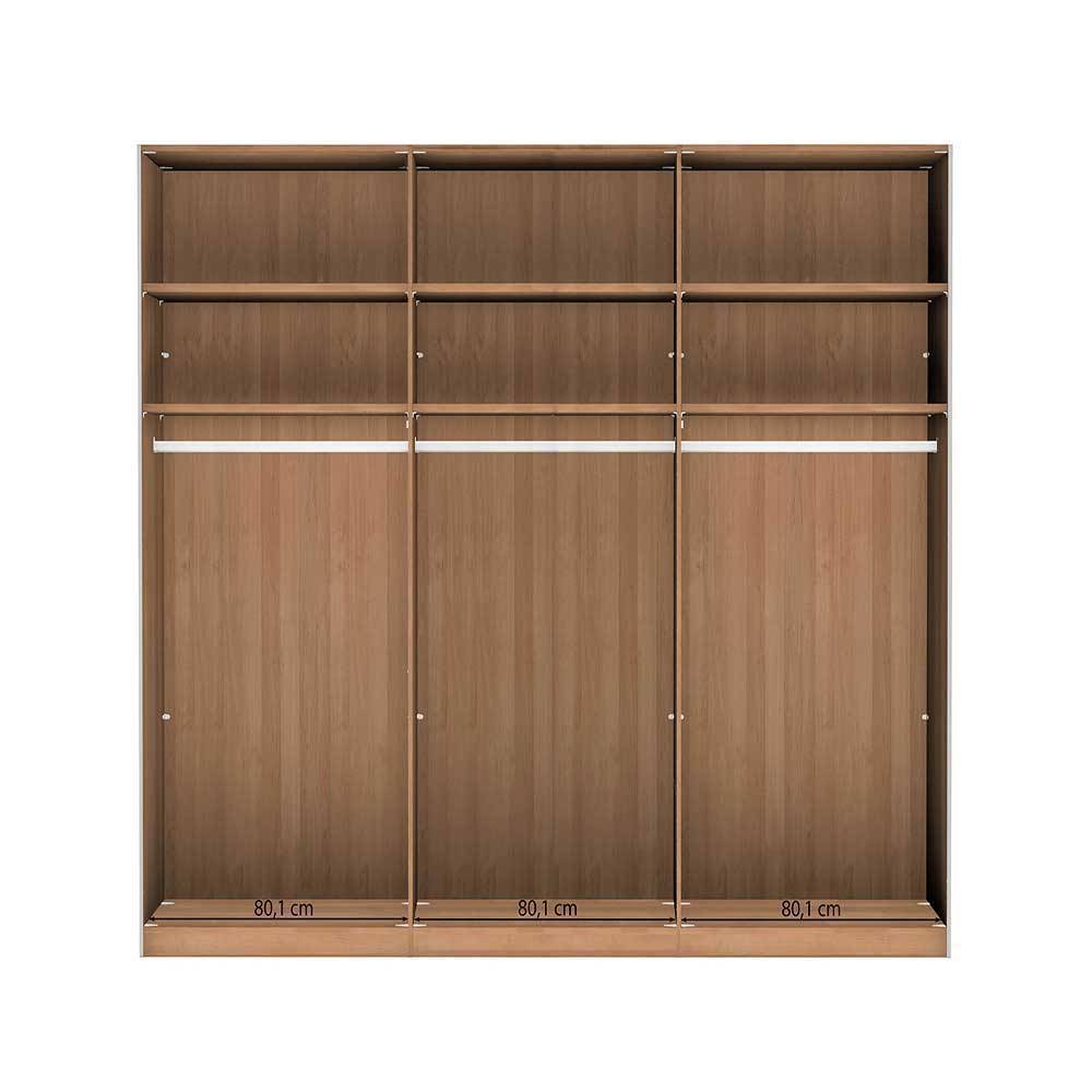 Kleiderschrank 250 cm breit mit zwei Höhen - Seharin