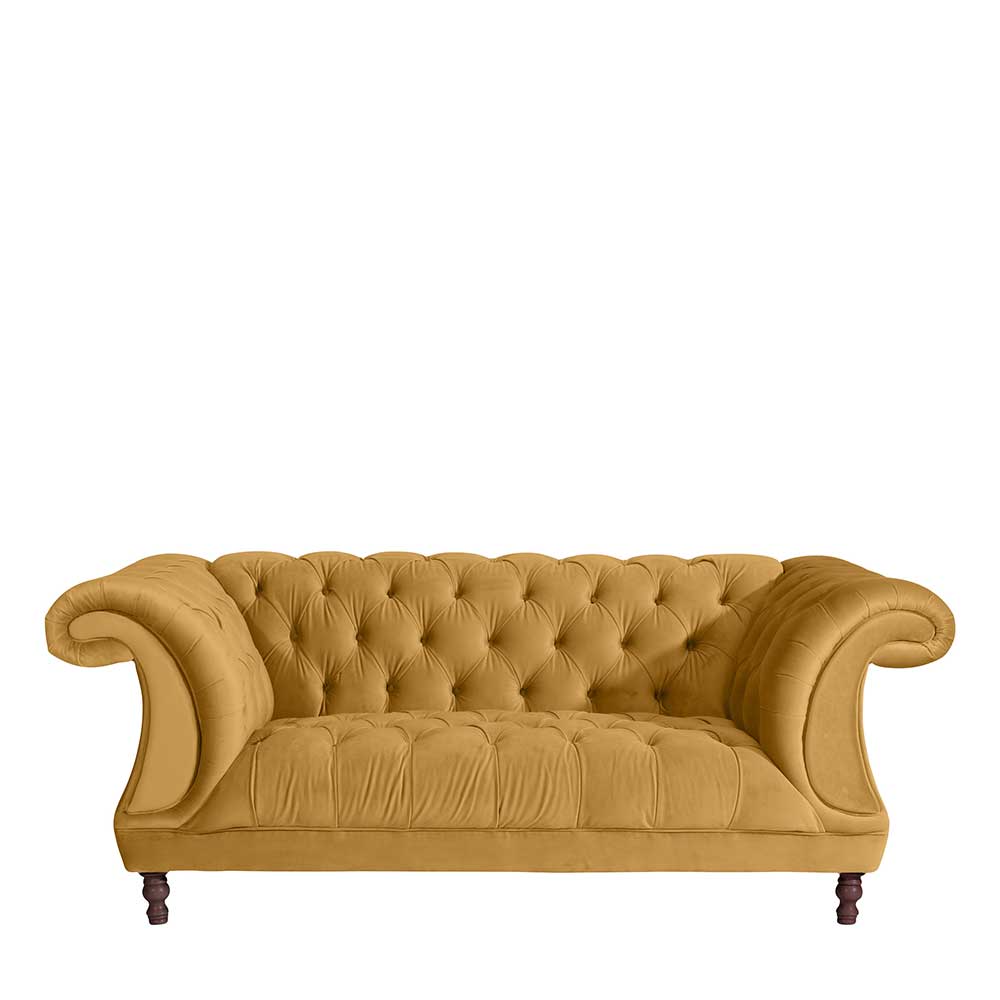 Design Barocksofa in Gelb Samtvelours - Alisho