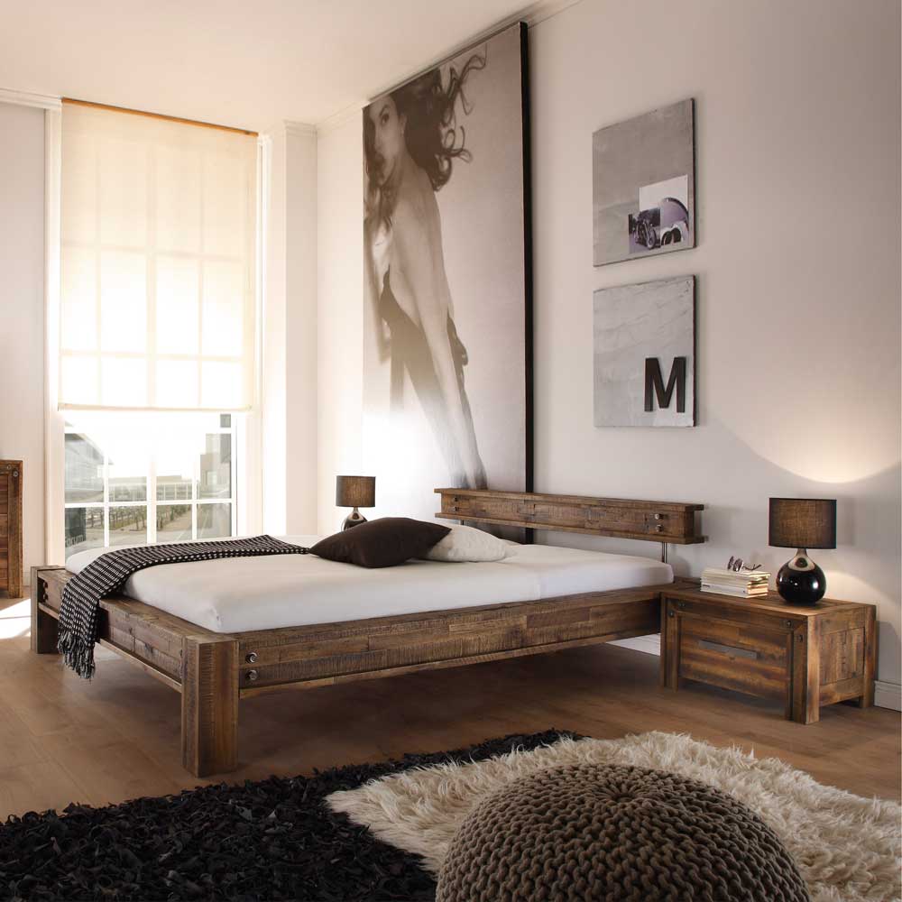 Designerbett Locester in Braun