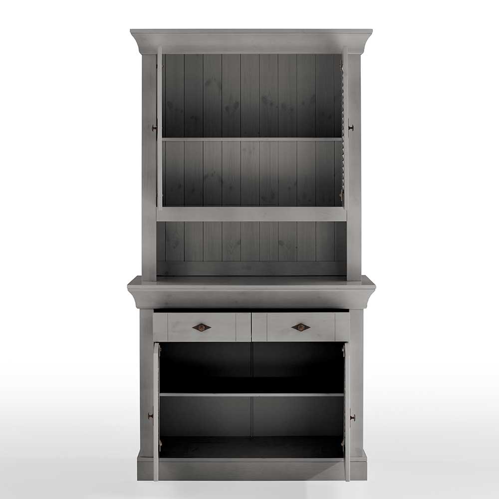 Grauer Buffetschrank 108x197x45 cm - Newston