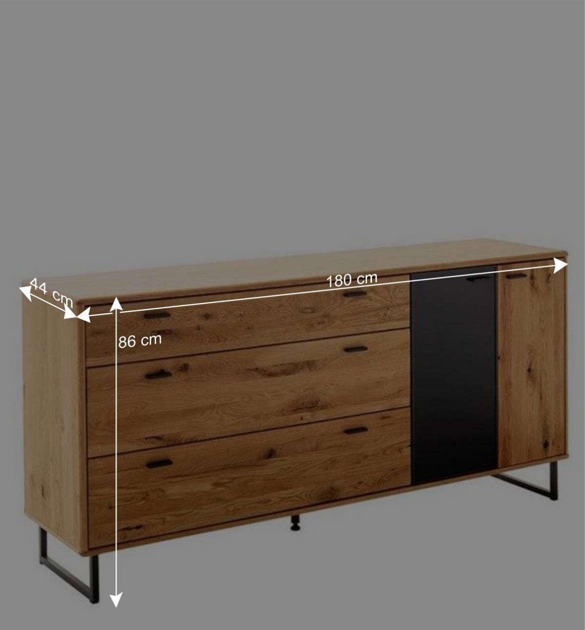 180x86x44 Sideboard mit Metall Bügelgestell - Flacona