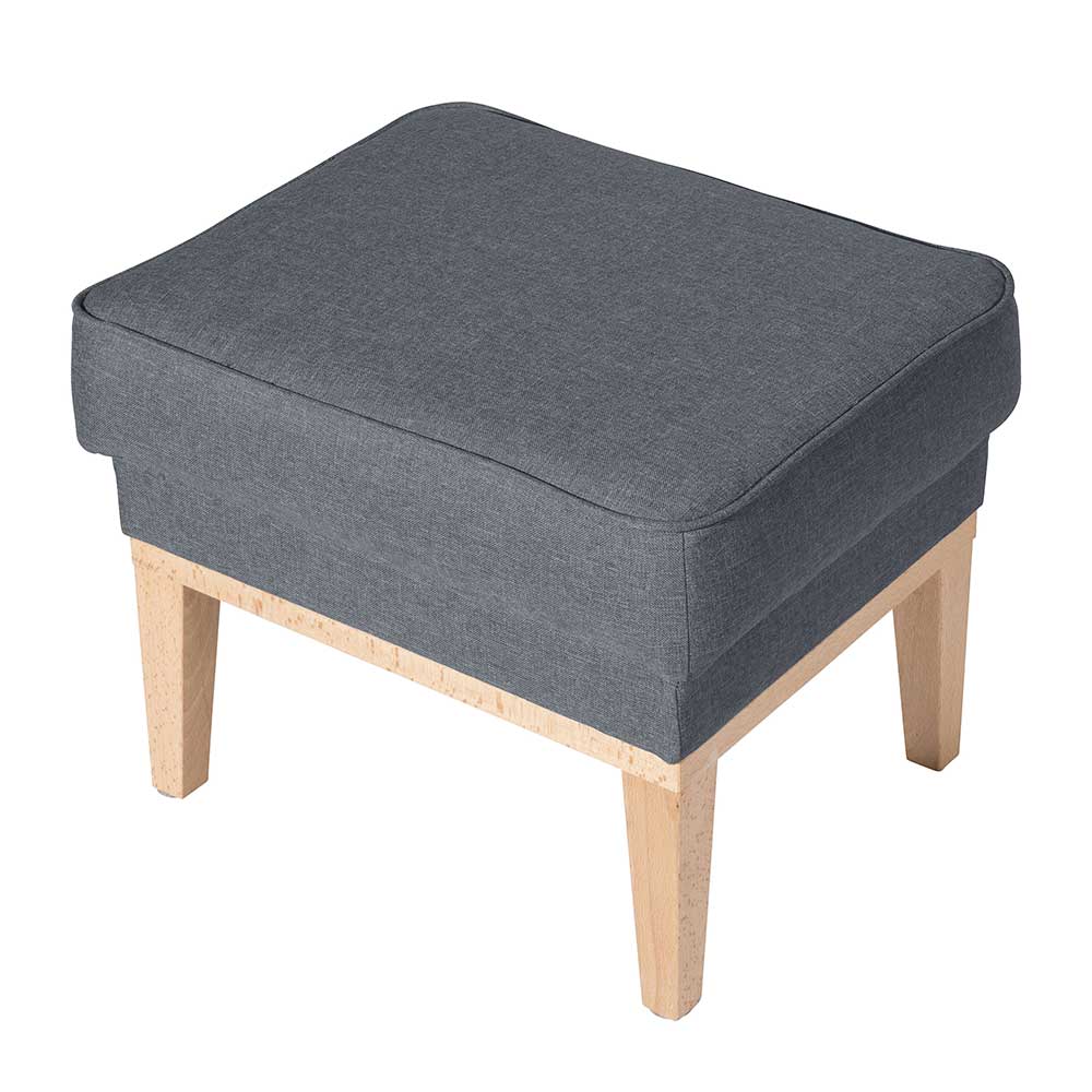 Hocker in Jeansblau und Buche Natur - Rydia