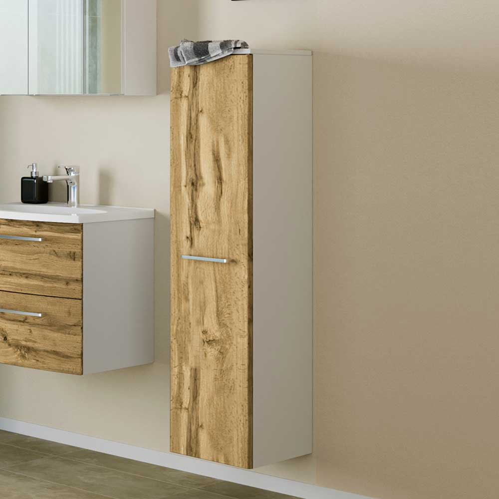 30x130x27 Badschrank mit Wildeiche Front - Schanov