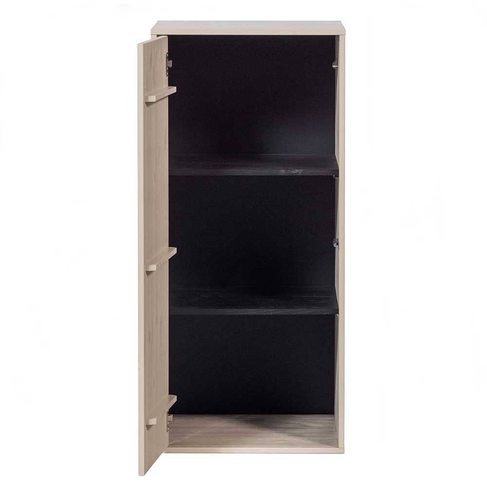 50x110x58 cm Grauer Kleiderschrank aus Kiefer - Career