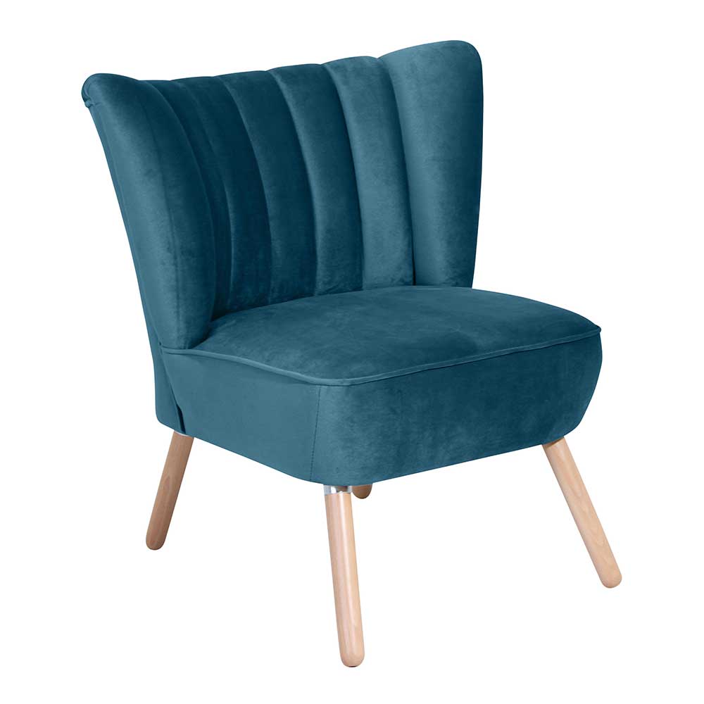 Retro Loungesessel in Petrol Blau - Jymm