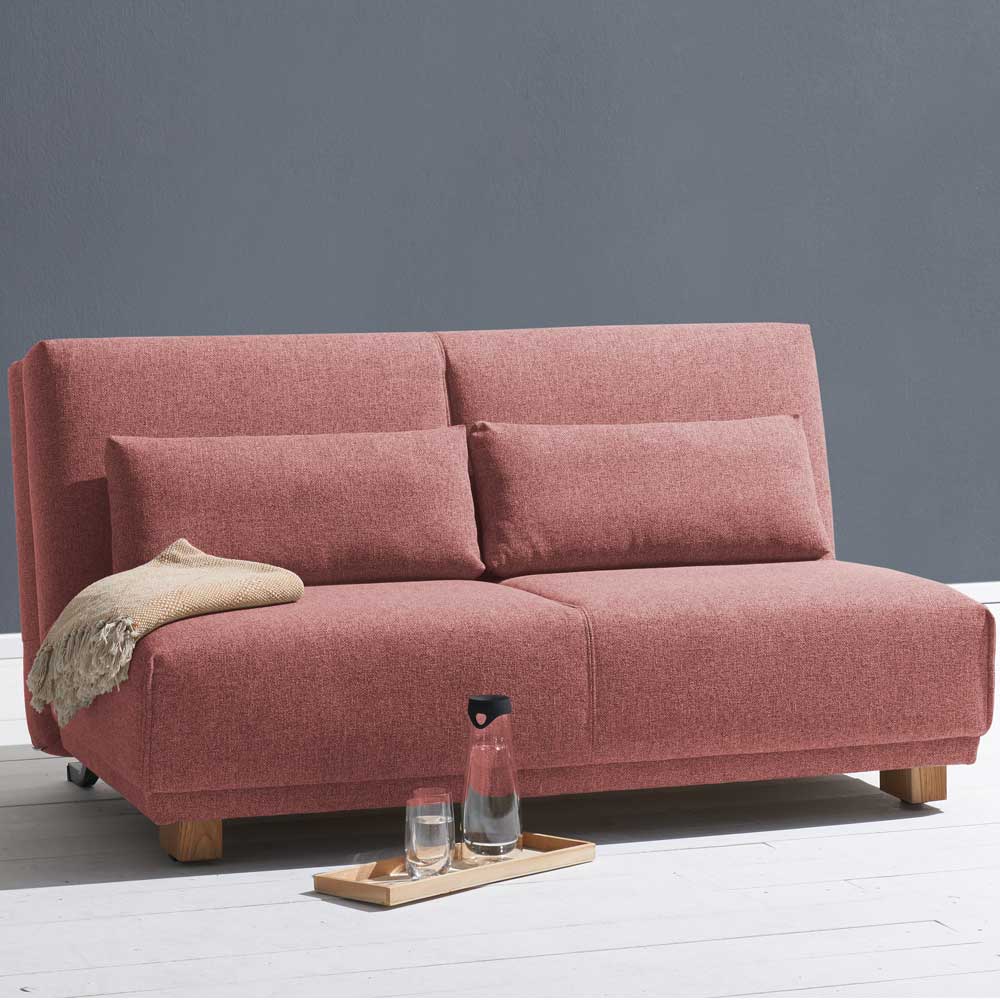 Ausziehsofa in Rosa Webstoff - Pirlo