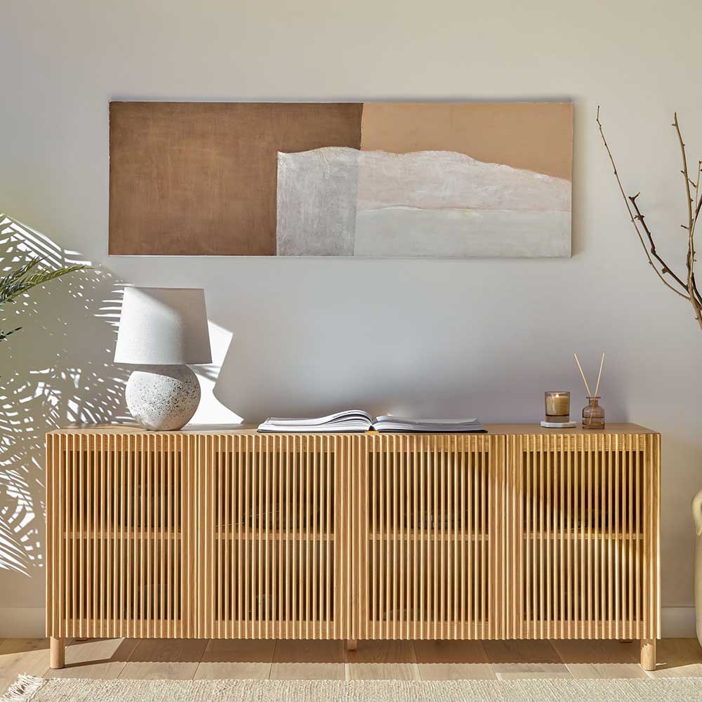 180x72x43 Sideboard mit vier Lamellen Türen - Azuro