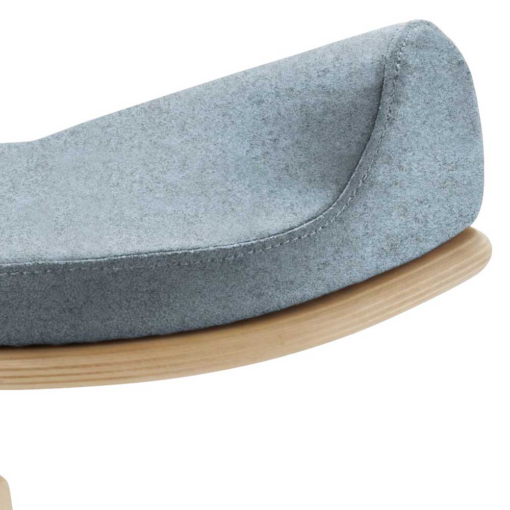 Ergonomischer Hocker in Hellblau Filz - Salcina