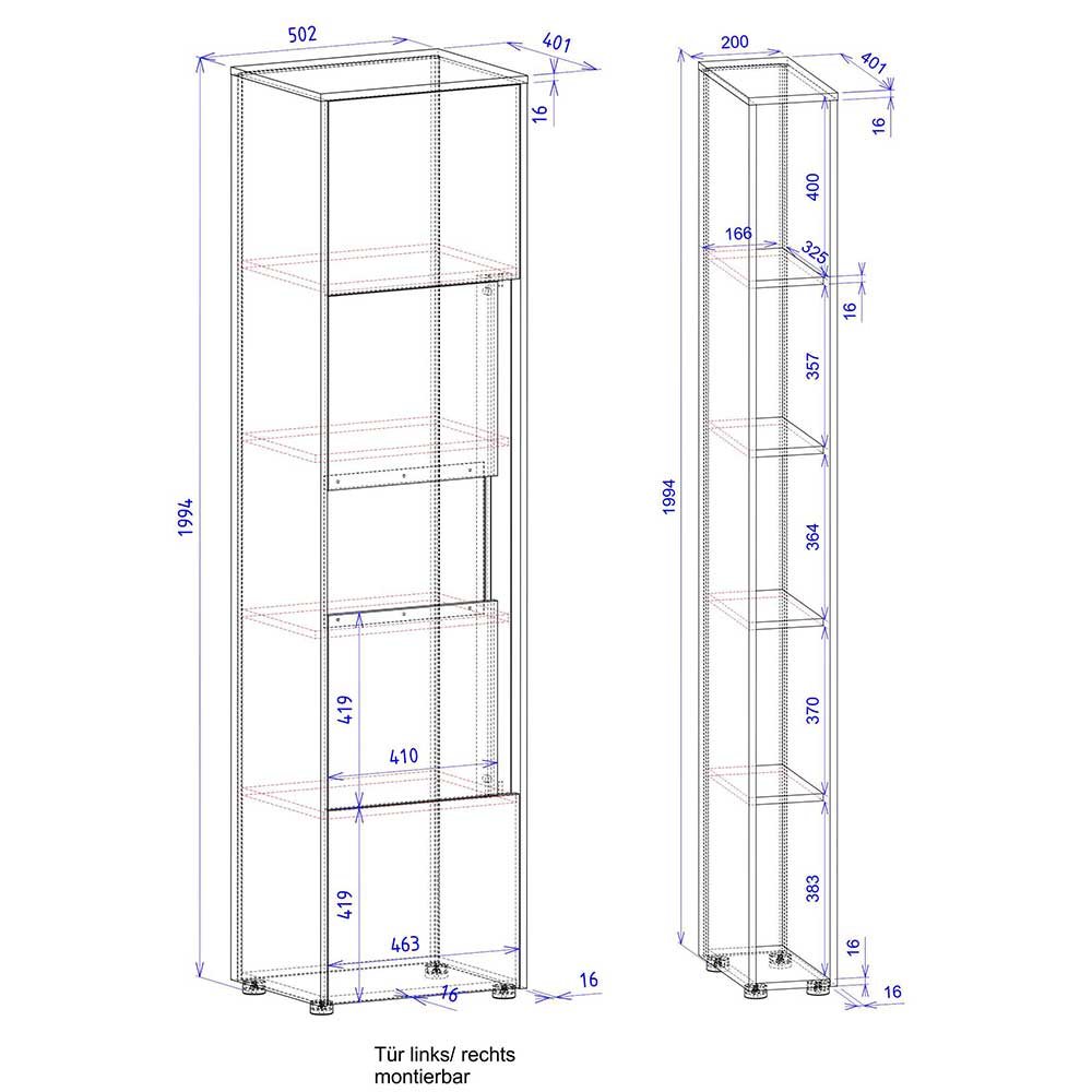 Home Office Schrank & Regal - Nonessia (zweiteilig)