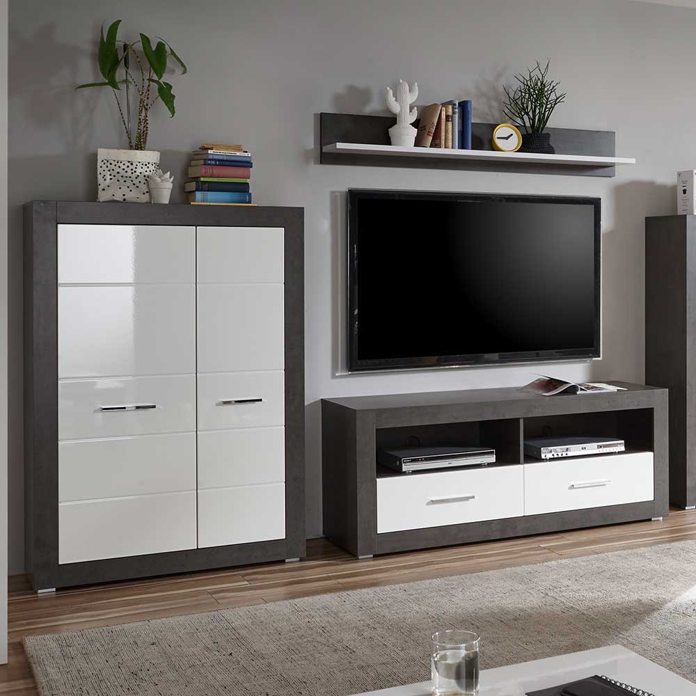 250cm breite TV Wohnwand modern - Istensa I (dreiteilig)