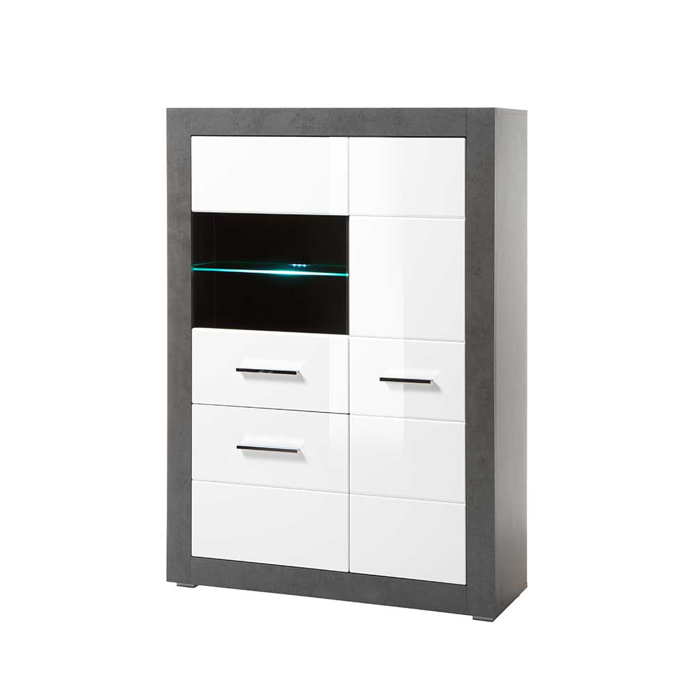 3-türiges Highboard mit Glas Einsatz - Istensa