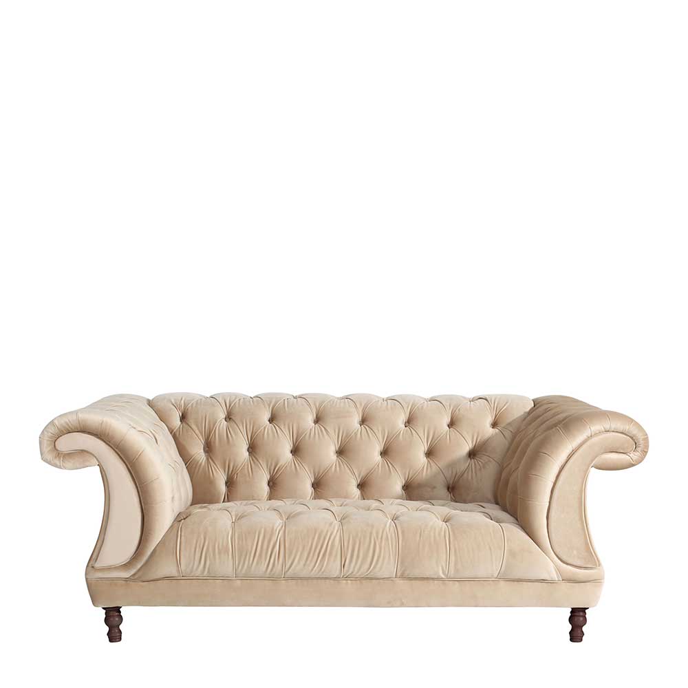 Elegantes Barocksofa in Beige Samtvelours - Hihat