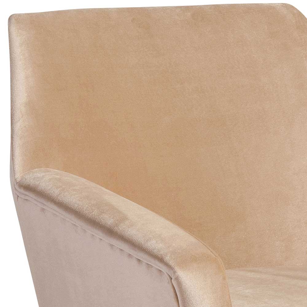 Wohnzimmer Polstersessel in Beige Samtvelours - Enzuena